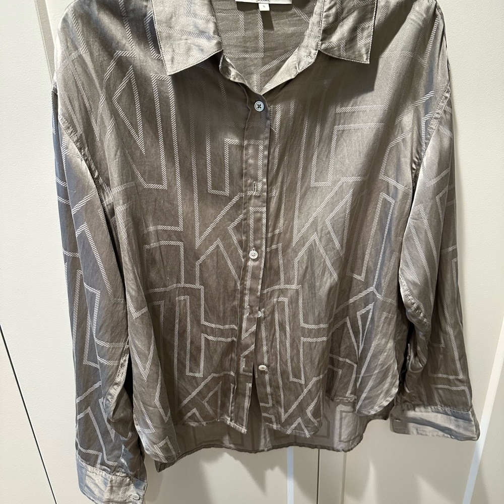 Kith Pattern silk like Taupe Geometric Shirt